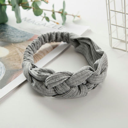 Grey knotted hairband - Chinese knotted headband