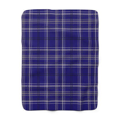 Blue Plaid Sherpa Fleece Blanket