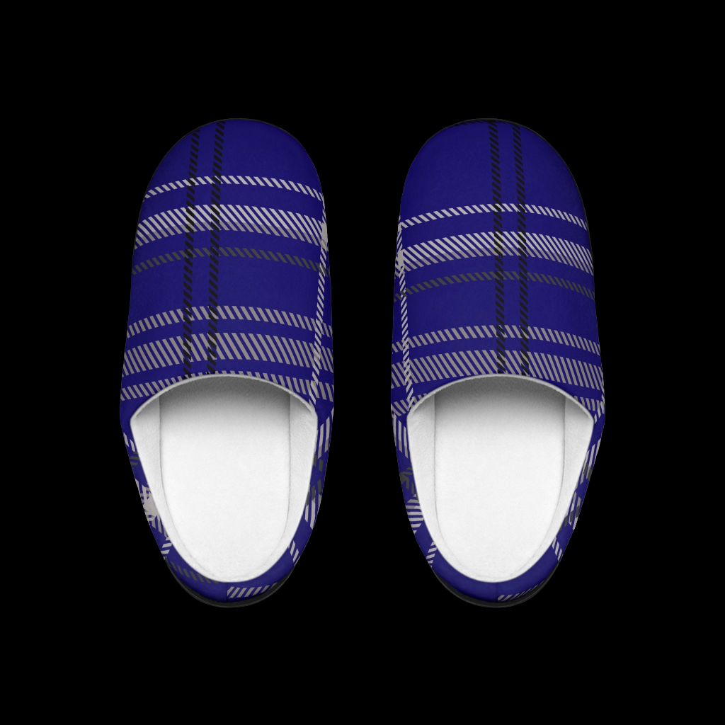 Blue Plaid Women's Slippers