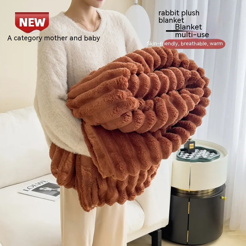 Bubble Velvet Blanket - Caramel - Double sided with superior softness and durability