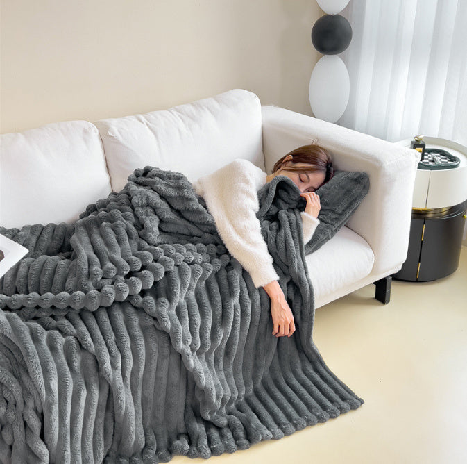 Bubble Velvet Blanket - grey - Double sided with superior softness and durability