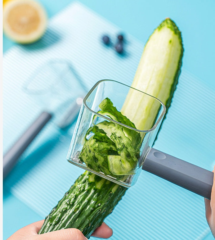 This innovative kitchen peeler has a cup attached to the top so no more peels flying all over your kitchen! 