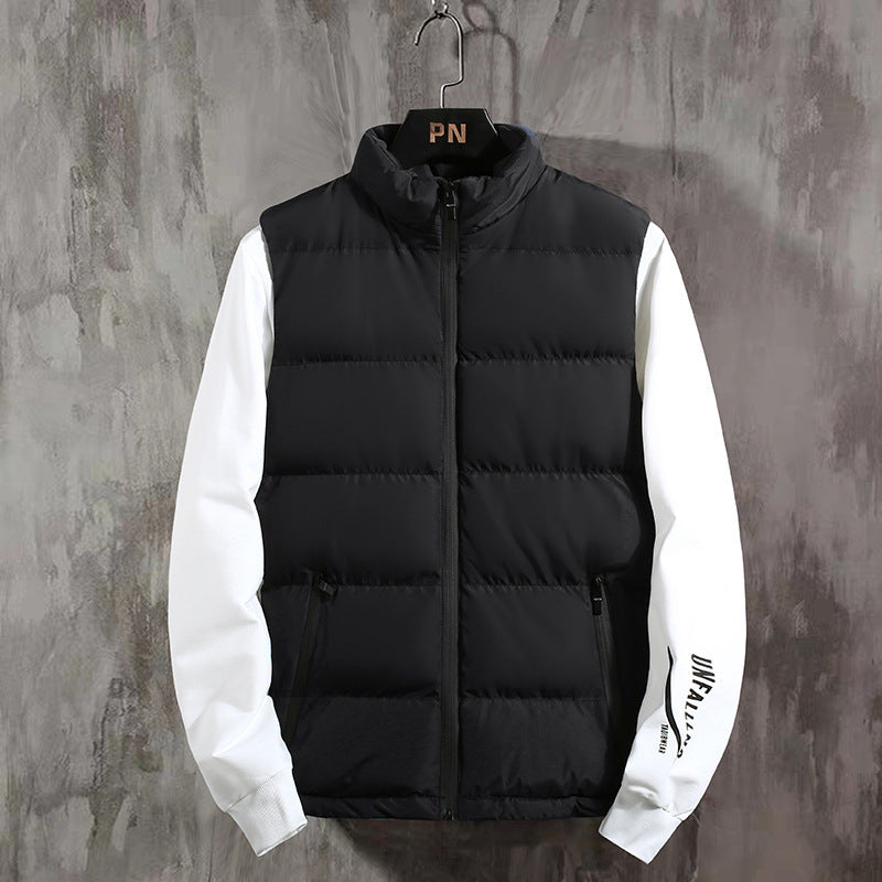 Men's Puffer Vest. An essential item for the fall and winter seasons. Pair with any sweater or long sleeve for a versatile casual to styled look. - black