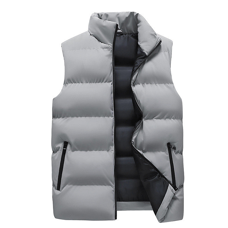 Men's Puffer Vest. An essential item for the fall and winter seasons. Pair with any sweater or long sleeve for a versatile casual to styled look. - grey