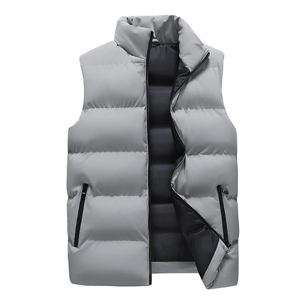 Men's Puffer Vest. An essential item for the fall and winter seasons. Pair with any sweater or long sleeve for a versatile casual to styled look. - grey