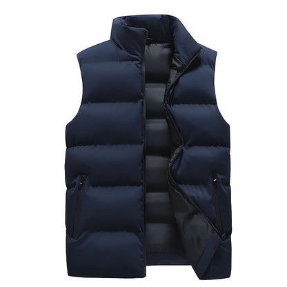 Men's Puffer Vest. An essential item for the fall and winter seasons. Pair with any sweater or long sleeve for a versatile casual to styled look. - navy