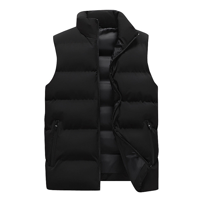 Men's Puffer Vest. An essential item for the fall and winter seasons. Pair with any sweater or long sleeve for a versatile casual to styled look. - black