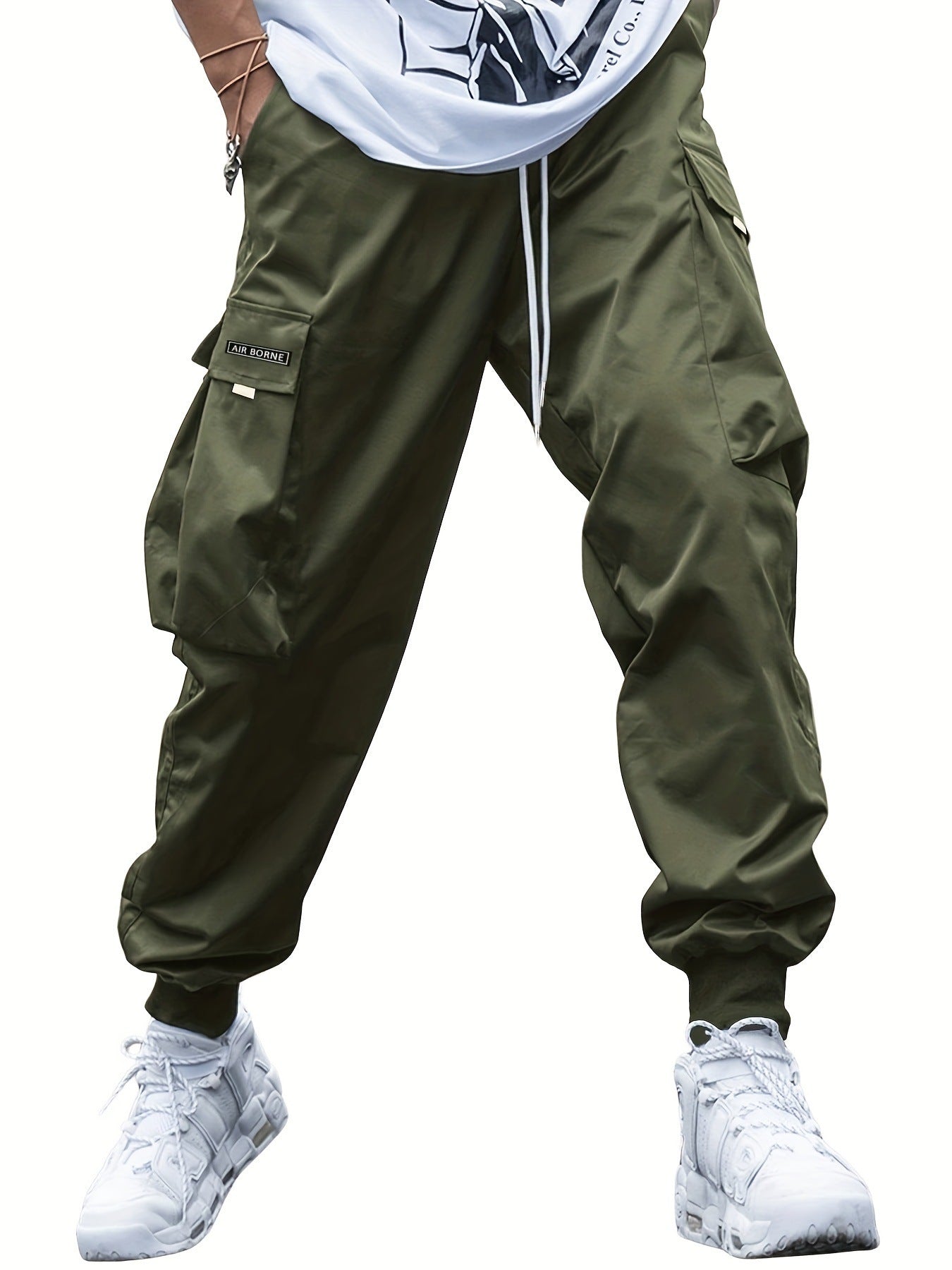 Make an absolute statement and elevate your streetwear game with these Oversized Men's Cargo Pants. The pockets are functional, and the oversized design delivers complete comfort. Versatile enough to be dressed up or down. - army green