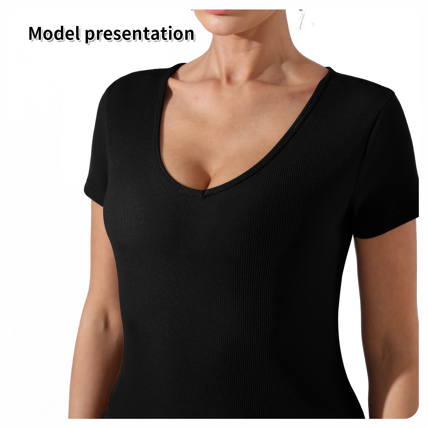 Womens Essential Slimming Bodysuit is a must have addition to all wardrobes. Dress it up or down with its versatile design. A flattering scoop neck and short sleeve design can be paired with any outfit. - black 